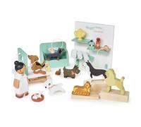 Tender Leaf Toys - Salone per cani Waggy Tails - Set di toelettatura interattiva in legno per bambini - Gioco di ruolo divertente - Impara la responsabilità, migliora le capacità motorie fini - Regalo