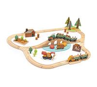 Tender Leaf Toys - Set di giocattoli per trenino di pini selvatici con un sacco di accessori alpini per bambini dai 3 anni in su.
