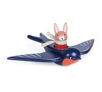 Tender Leaf Toys - Swifty Bird - Giocattolo per uccelli in legno massello con personaggio coniglietto rimovibile - Giocattolo aperto per bambini e bambine - Esplora il gioco di ruolo e l'immaginazione