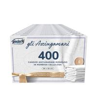 Tenderly Asciugamani Monouso, 16 Confezioni da 25 Candidi Asciugamani Monouso Realizzati in Pura Cellulosa, Super Assorbenti e Delicati sulla Pelle, Made in Italy, Dermatologicamente Testato