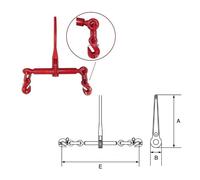 Tendicatena a Cricchetto con Sicure sui Ganci Grado 80 per Ancoraggio 10 mm