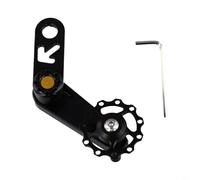 Tendicatena per bici con puleggia galleggiante e sistema di regolazione a molla per bici a velocità singola, struttura in lega di alluminio e acciaio inossidabile (nero)
