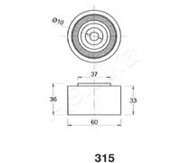 Tendicinghia distribuzione 45-03-315 ASHIKA per MAZDA MX-6 626 IV Hatchback MX-3