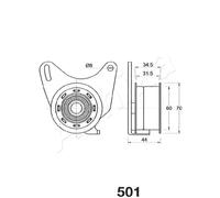 Tendicinghia distribuzione 45-05-501 ASHIKA per MITSUBISHI HYUNDAI KIA