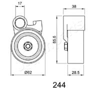 JAPANPARTS BE-244 Tendicinghia, Cinghia dentata