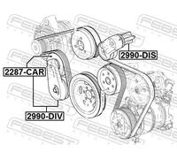 Febest Tenditore cinghia servizi 2990-DIV OE LR016140 per Land Rover Range Rover Sport II