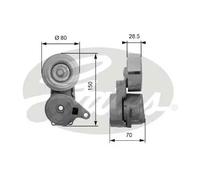 Gates Rullo tenditore cinghia Poly-V DriveAlign T38413 per Mitsubishi Outlander I Lancer VII