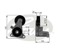 Gates T38437 Rullo di Serraggio, Cinghia a Cuneo