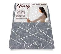 Tex family Coppia Tendina Vetro Moderna Larga 45 o 60 o 80 GIUSY Grigio - Coppia (2 Teli) CM. 60X150