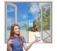 Tendina magnetica per zanzariera, 95x110 cm ideale per Finestre da balcone, cantine, terrazze, Si Chiude da Sola Facile da installare- Grigio H