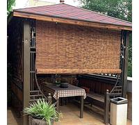 Tendine avvolgibili per esterni, in bambù, regolabili, larghezza 50-160 cm, protezione solare/isolamento termico, riduzione della luce dell'80%, impermeabile, ideale per terrazzo/giardino/corridoio