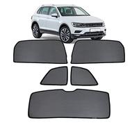 GCcv Tendine Parasole Auto Bambini Parasole per Finestrini Laterali per Tiguan AD 5Seat 2016-2023 Tendine Parasole Protezione UV Tende Magnetiche Nero,Rear+Triangular+Back-windscreen-5PCS
