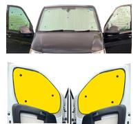 Tendine Parasole Auto Compatibile con Renault Trafic (2014- Date)(Set Completo Lwb + Portellone Posteriore) Dorso Giallo,Reversibile e Termico
