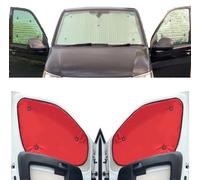 Tendine Parasole Auto Compatibile con VW ID Buzz (2022- Date)(Set Anteriore) Dorso Rosso,Reversibile e Termico