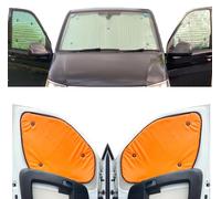 Tendine Parasole Auto Compatibile con VW T2 Transporter (1967-1979)(Set Completo + Portellone Posteriore) Dorso Arancione Fluorescente,Reversibile e Termico