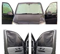 Tendine Parasole Auto Compatibile con VW T2 Transporter (1967-1979)(Set Completo + Portellone Posteriore) Dorso Carbone,Reversibile e Termico