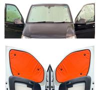 Tendine Parasole Auto Compatibile con VW T2 Transporter (1967-1979)(Set Completo + Portellone Posteriore) Dorso Tango Arancione,Reversibile e Termico