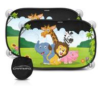 Tendine parasole bambini Buio Ottimale con protezione UV certificata - accessori auto, 2 pezzi 51x31cm, protezione solare raggi UV Design Safari