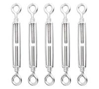 tenditore del filo del tenditore, 5 pezzi M8/M10/M12 Gancio e gancio/O a O Tenditore in acciaio inossidabile for fune da occhio a Adatto for filo for appendere quadri luminosi a corda fai-da-te(M10)