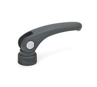 Tenditore eccentrico in plastica, lunghezza 63 mm, boccola filettata M6, disco di appoggio
