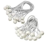 Tenditore elastico, sandow elastico, 30 pezzi, tenditore per bandiera, telone, padiglione, tenda, imbracatura di estensione, supporto per teloni (bianco-150 mm e 200 mm)