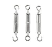 Tenditore in acciaio inossidabile, tenditore for funi metalliche con ganci e occhielli for uso esterno/interno molle assortite(Silver-a,M8)