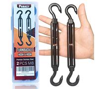 Tenditore in acciaio inox M8 Premium con gancio e gancio, tenditore nero per tensione fune metallica, hardware per vela ombreggiante, installazione tenda parasole