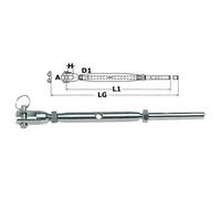 TENDITORE INOX A PRESSARE PER CAVO D MM 6 L MM 410 MA12 ACCESSORI NAUTICA