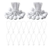 Tenditore per Teloni con Sfera,15cm Tenditore per Gomma con Sfera,50 Pezzi Corde Elastiche, Bungee Ball Elastico, con Sfera per Tende, Teloni, Gazebo, Striscioni (Bianco)