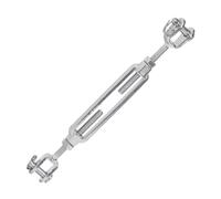 Tenditori Premier Stainless Solutions a corpo aperto in acciaio inossidabile con ganasce e ganasce da 5/16 x 3-3/4 per il tensionamento di cavi o