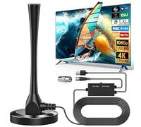 Tendodo Antenna TV per Smart & Vecchie TV, portata 250 mi, 360 ° Rx | Chip aggiornato 2026, amplificatore manuale a doppia modalità (corto/lungo), base magnetica, cavo coassiale da 10 m