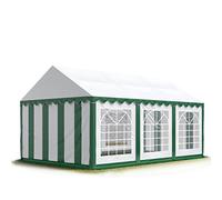 Tendone per Feste 3x6 m PVC Verde-Bianco 100% Impermeabile Gazebo da Giardino Tendone da Esterno Tenda Party