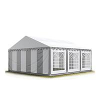 Tendone per Feste 5x6 m PVC Grigio-Bianco 100% Impermeabile Gazebo da Giardino Tendone da Esterno Tenda Party