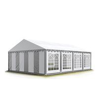 Tendone per Feste 5x8 m PVC Grigio-Bianco 100% Impermeabile Gazebo da Giardino Tendone da Esterno Tenda Party