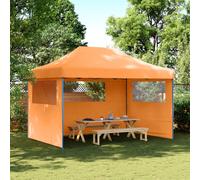 Tendone per Feste Pieghevole Pop-Up con 3 Pareti Arancione