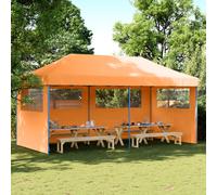 Tendone per Feste Pieghevole Pop-Up con 3 Pareti Arancione
