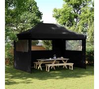 Tendone per Feste Pieghevole Pop-Up con 3 Pareti Nero