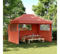 Tendone per Feste Pieghevole Pop-Up con 3 Pareti Terracotta