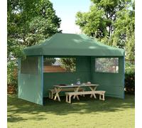Tendone per Feste Pieghevole Pop-Up con 3 Pareti Verde