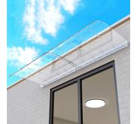 Tendone per porte, copertura in policarbonato, copertura per ingresso trasparente, marrone, copertura per tetto di protezione da sole e pioggia, per giardino, veranda, balcone (45 x 100 cm, 18 x 39