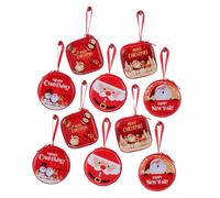 TENDYCOCO 10 Pezzi Portafoglio Natalizio Regalo Di Caramelle Sacchetti Di Caramelle Decorativi Natalizi Sacchetto Di Monete Bomboniere Piccolo Bambino Mini Latta Palla Dell'albero Di Natale