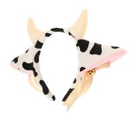 TENDYCOCO 1Pc Peluche Mucca Fascia Orecchie Di Mucca Fascia Costume Fasce Copricapo Orecchie Di Mucca Con Campane Animali Festa Di Compleanno Forniture Bowknot Campana Fascia Animale Festa