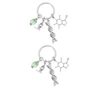 TENDYCOCO 2 Pz portachiavi chimico doni scientifici portachiavi amante della chimica regalini di natale strenna di natale accessori per cellulari regali di microbiologia lega