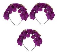 TENDYCOCO 3 Pz Fascia per con artiglio fantasma rosa oggetto cosplay fantasma fascia floreale gotica copricapo d'osso fascia in stile romanzo fascia romanzo plastica Viola,porpora