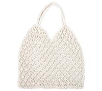 TENDYCOCO Borsa a tracolla Mesh Beach Bag Woven Cotton Hollow per donna (bianco)