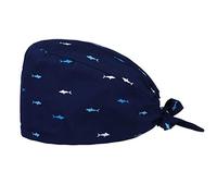 TENDYCOCO Cuffia Chirurgica Unisex Stampata Squalo in Cotone Traspirante Assorbente per Sudore Cappello da Lavoro per Medici Infermieri E Parrucchieri