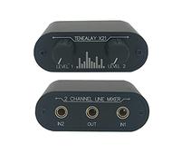 TENEALAY 2 Way Audio mixer 3.5mm Un-powered mixer, 2 a 1 Stereo aux 3.5mm livelli di linea controllo Box mini mixer passivo X21