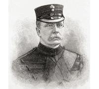 Tenente Daniel Godfrey 1831 1903 padre di Sir Dan Godfrey 1868 1939 Direttore musicale britannico. Da The Strand Magazine pubblicato da gennaio a giugno 1894. Stampa poster di Hilary Jane Morgan (13 x
