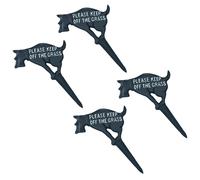 Tenere il cane lontano dall'erba segnale di avvertimento targa palo ghisa...