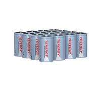Tenergy Batteria NiMH D da 10000 mAh, batteria ricaricabile ad alta capacità D, batterie a celle D ad alto drenaggio per torcia, confezione da 16, certificata UL